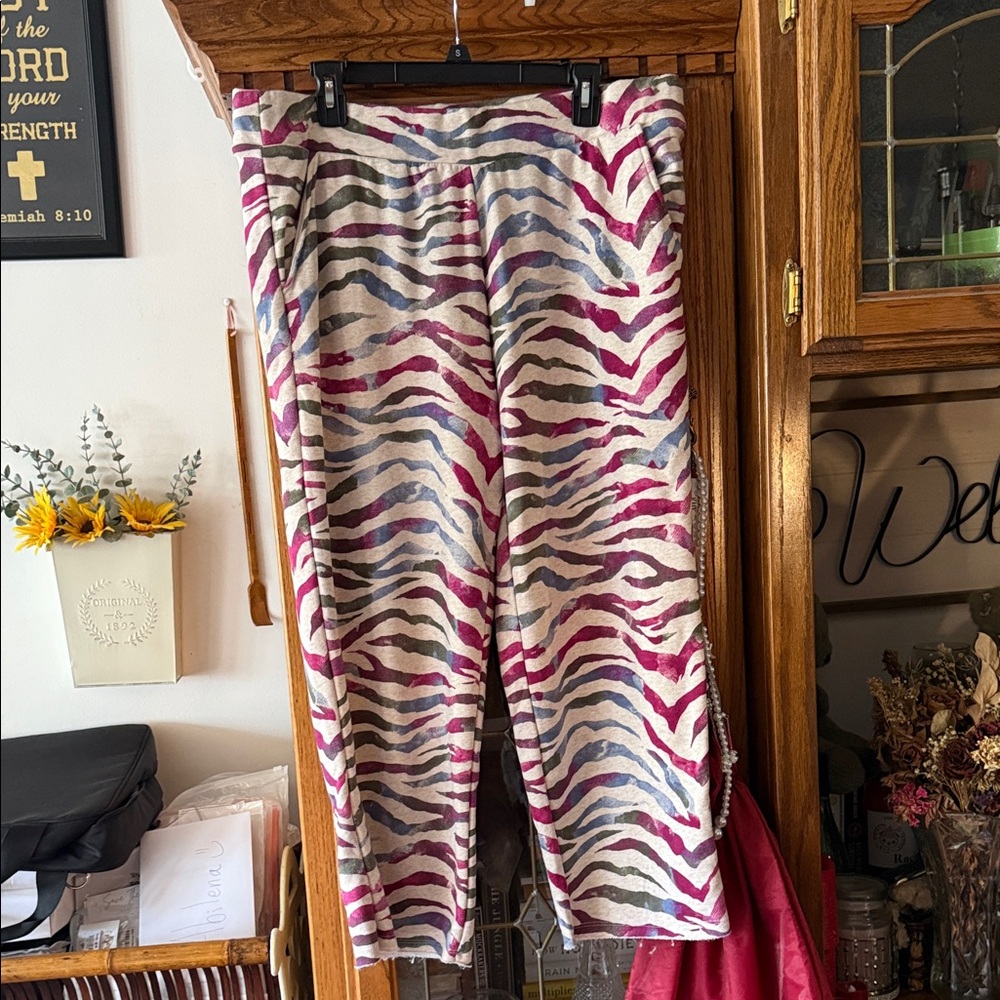 Colorful Zebra Print Pants